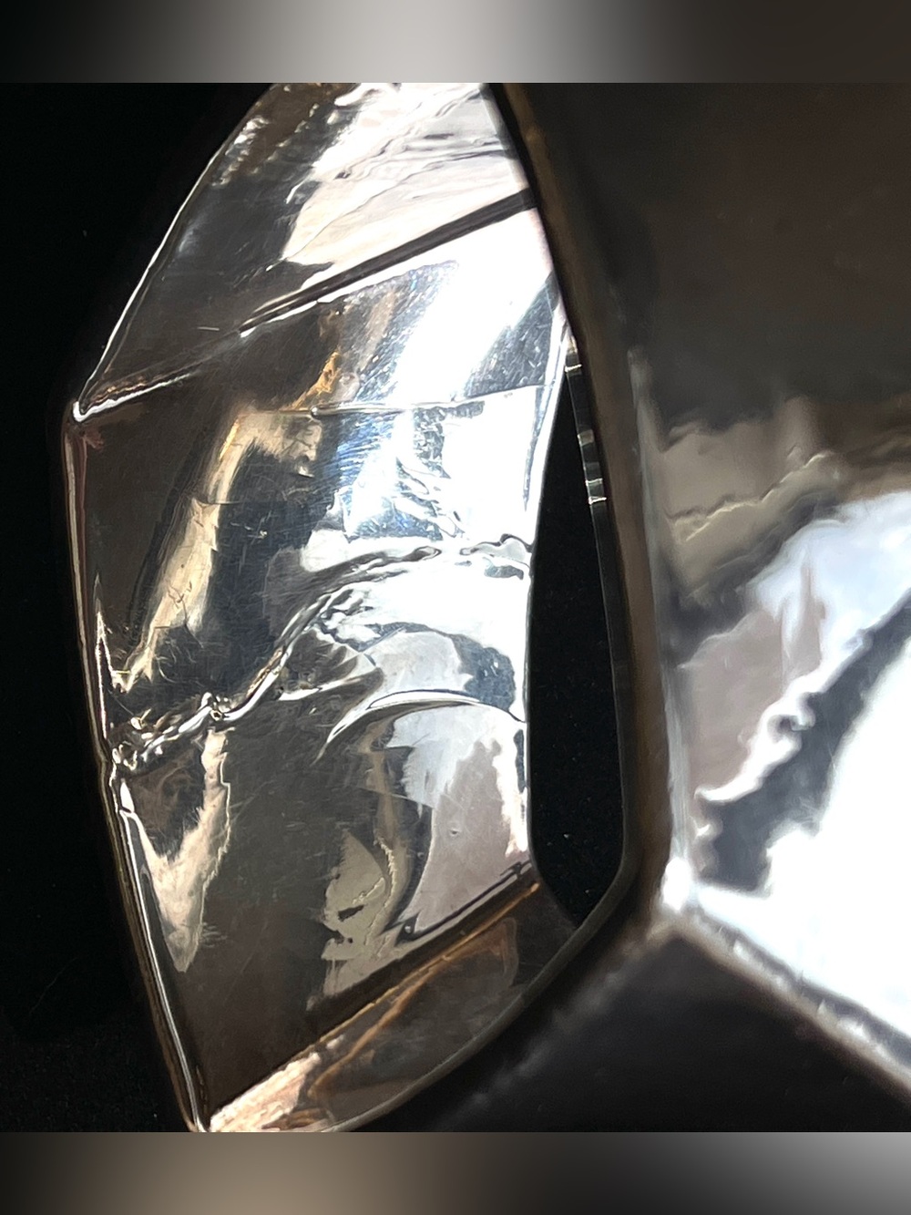 SOLD Handmade Twisted Geometric Square Sterling Silver 925 Bracelet 56.1g 8” - Picture 6 of 9
